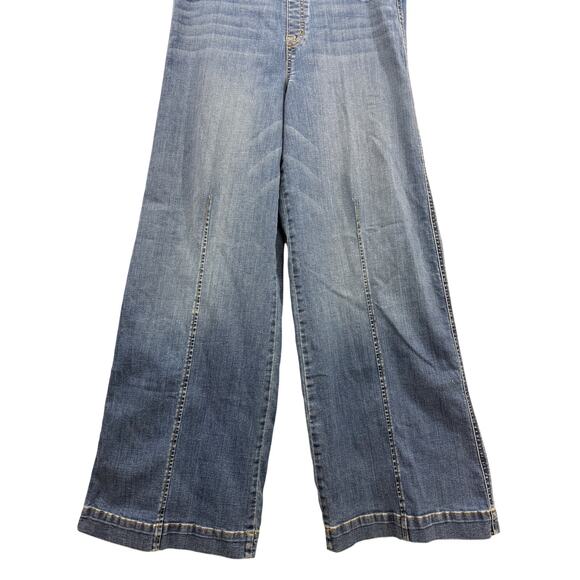 SPANX Seamed Front Wide Leg Jeans Vintage Indigo High Rise Stretch Denim Sz XL - Picture 5 of 12